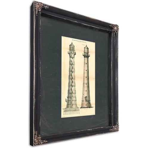 The Iron Sentinel of Cape Canaveral Maritime Engineering Blueprint — Ebony Framed Canvas Print | Bella Frye