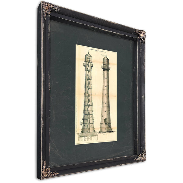 The Iron Sentinel of Cape Canaveral Maritime Engineering Blueprint — Ebony Framed Canvas Print | Bella Frye