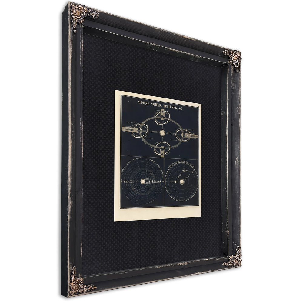 The Celestial Mechanics of Shadow and Light — Part A — Ebony Framed Canvas Print | Bella Frye