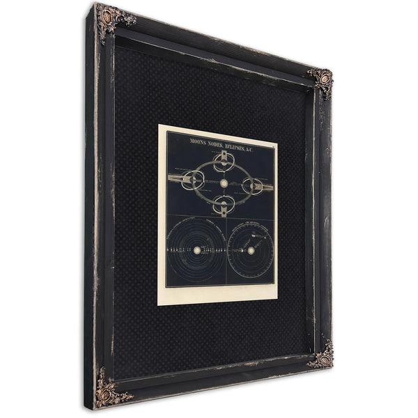 The Celestial Mechanics of Shadow and Light — Part A — Ebony Framed Canvas Print | Bella Frye