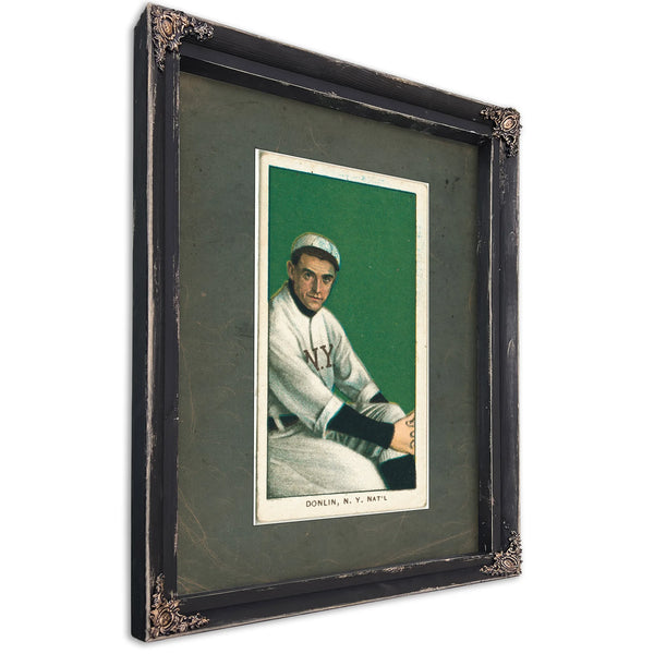 Mike Donlin New York Giants Baseball Card Portrait 2 — Ebony Framed Canvas Print | Bella Frye