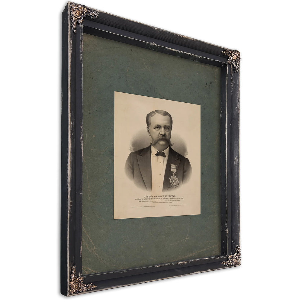 Justus Henry Rathbone Founder Past Supreme Chancellor of the Order of Knights of Pythias 189 — Ebony Framed Canvas Print | Be