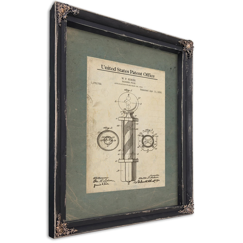 The Bloodletters Beacon — Koken Patent Blueprint — Ebony Framed Canvas Print | Bella Frye