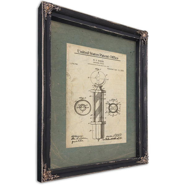 The Bloodletters Beacon — Koken Patent Blueprint — Ebony Framed Canvas Print | Bella Frye