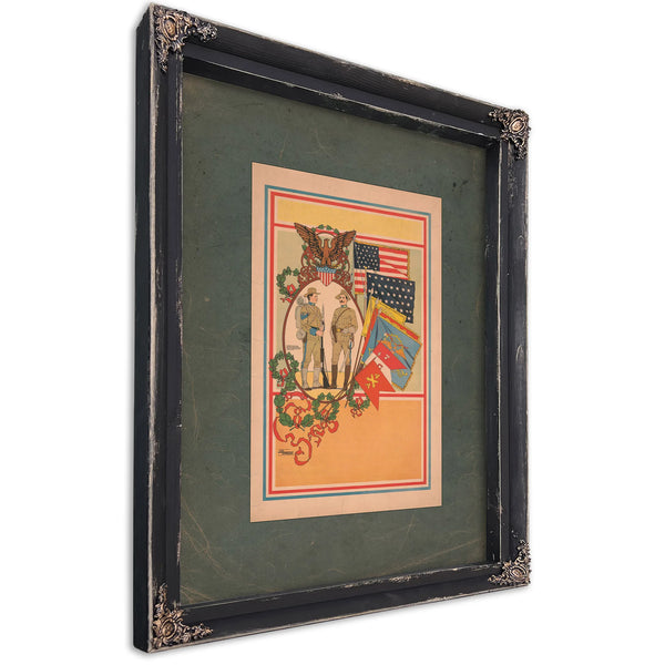 Spanish American Soldiers and Flags 1898 — Ebony Framed Canvas Print | Bella Frye