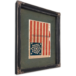 American Flag Campaign Banner for Stephen a Douglas and Herschel V Johnson 186 — Ebony Framed Canvas Print | Bella Frye