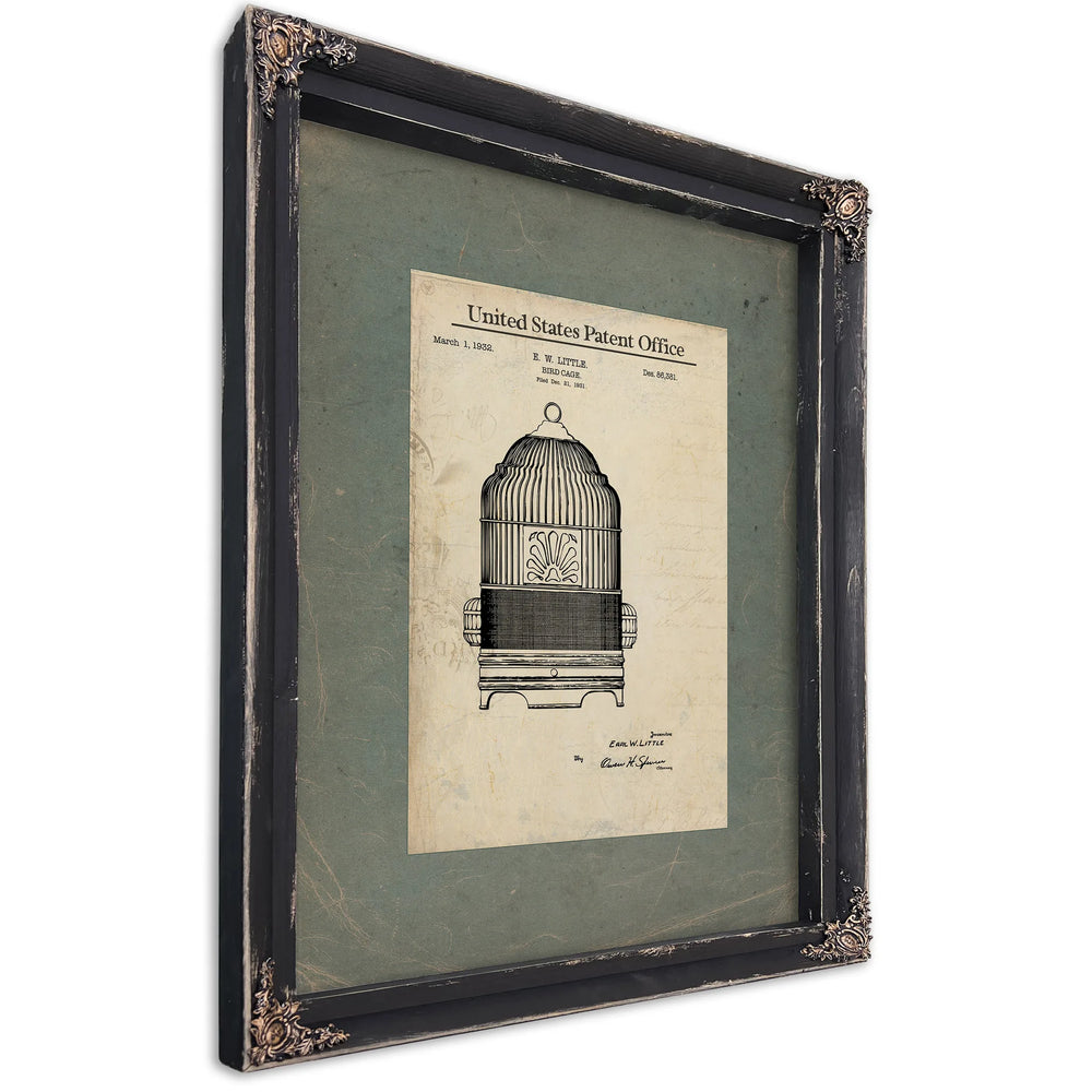 The Gilded Prison — 1932 Patent Archive — Ebony Framed Canvas Print | Bella Frye