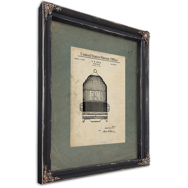 The Gilded Prison — 1932 Patent Archive — Ebony Framed Canvas Print | Bella Frye