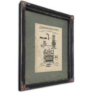 The Tooley Pomace Press Patent — Blueprint of the Autumn Crush — Ebony Framed Canvas Print | Bella Frye