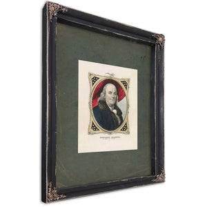 Benjamin Franklin the Statesman and Philosopher 1847 — Ebony Framed Canvas Print | Bella Frye
