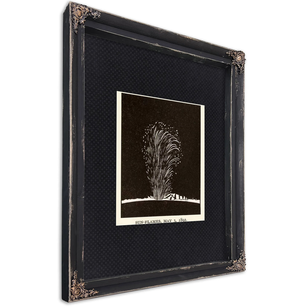The Sun's Violent Breath 1892 Solar Prominence Study — Ebony Framed Canvas Print | Bella Frye