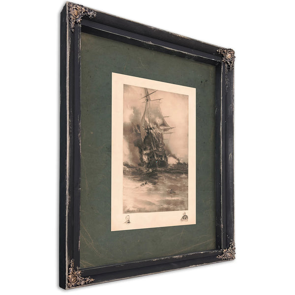 Burning of the Congress 1892 — Ebony Framed Canvas Print | Bella Frye