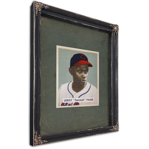 Satchel Paige 1949 Bowman 384ced — Ebony Framed Canvas Print | Bella Frye