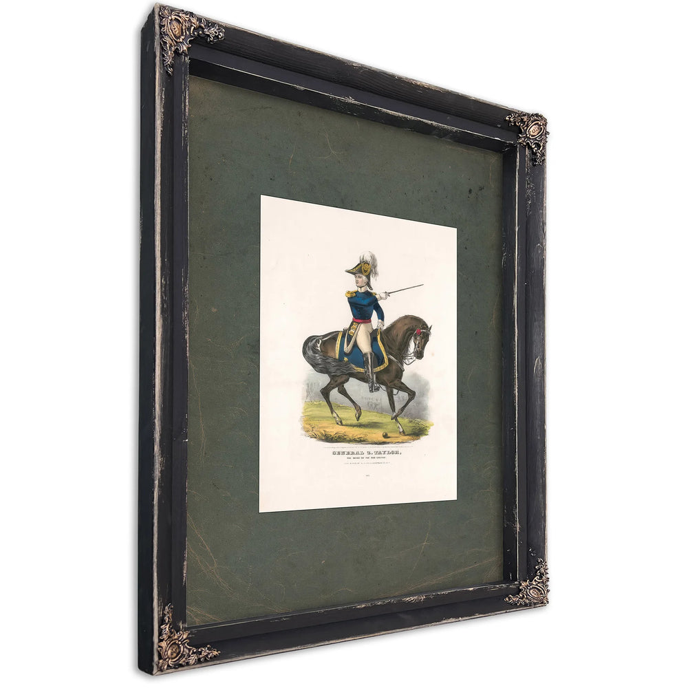 General Z Taylor the Hero of the Rio Grande 1846 — Ebony Framed Canvas Print | Bella Frye