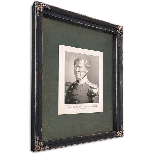 Major General Zachary Taylor 1848 — Ebony Framed Canvas Print | Bella Frye