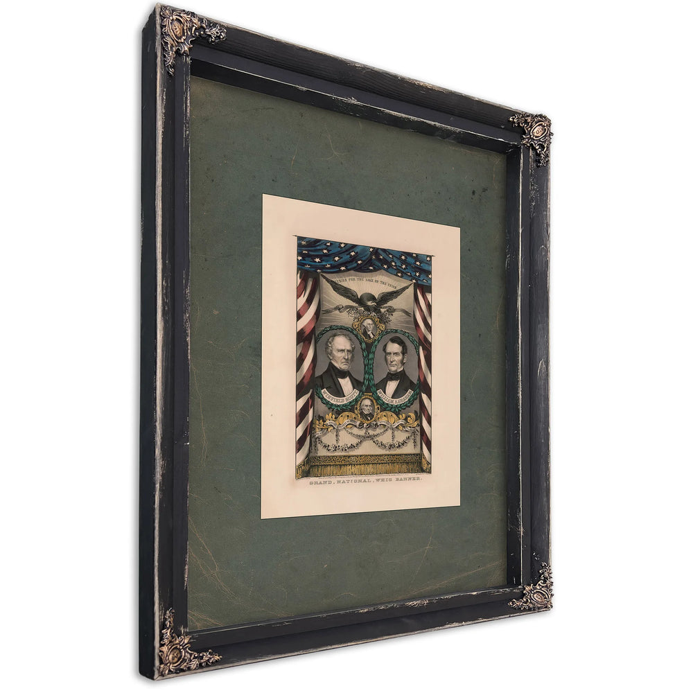 Grand National Whig Banner 1852 — Ebony Framed Canvas Print | Bella Frye