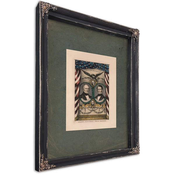 Grand National Whig Banner 1852 — Ebony Framed Canvas Print | Bella Frye