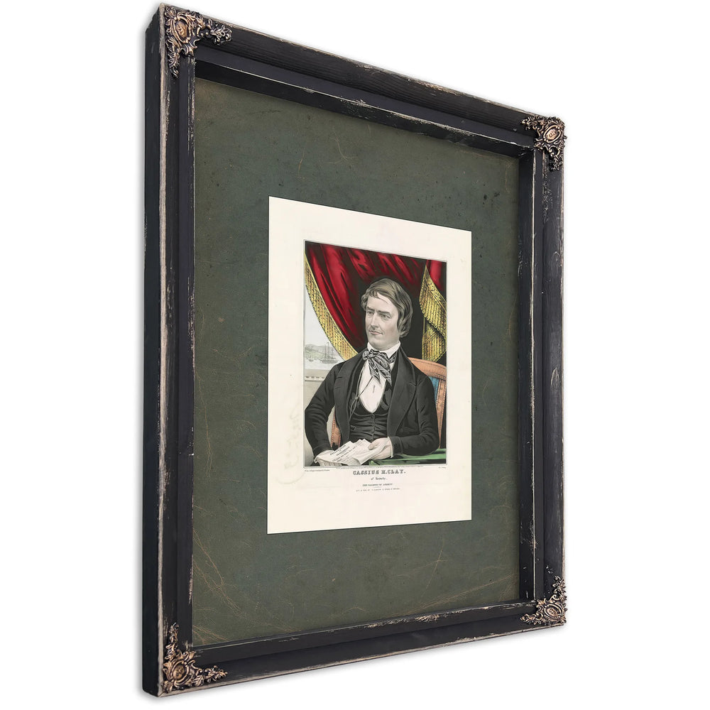 Cassius M Clay of Kentucky the Champion of Liberty 1846 — Ebony Framed Canvas Print | Bella Frye