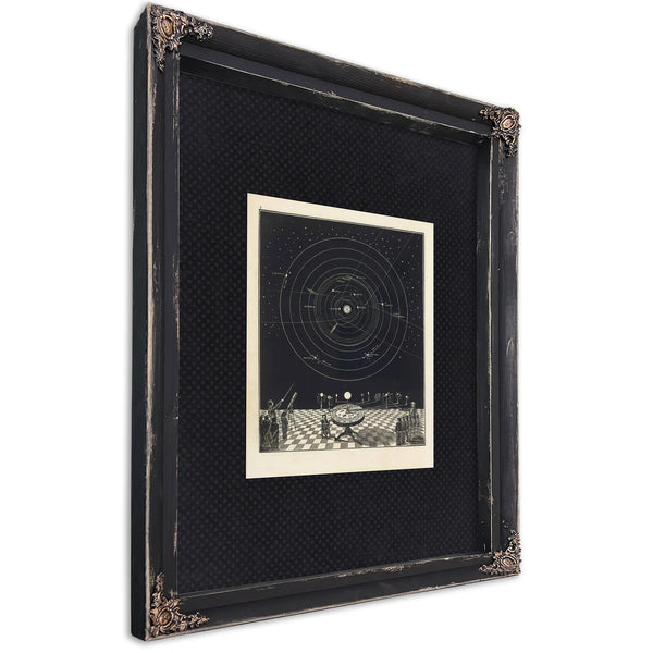 The Celestial Orrery Victorian Solar System Observatory Print — Ebony Framed Canvas Print | Bella Frye