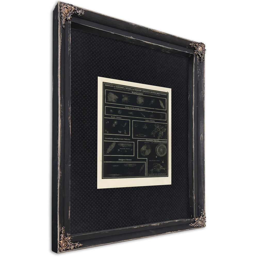 The Distant Mysteries a Victorian Atlas of Nebulae and Star Clusters — Ebony Framed Canvas Print | Bella Frye