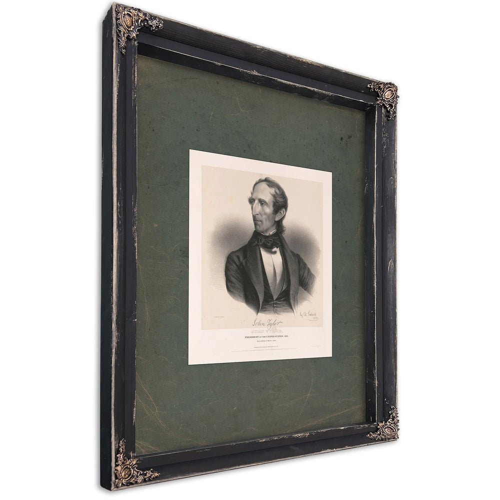 John Tyler President of the United States 1841 Born 29th Day of March 179 1841 — Ebony Framed Canvas Print | Bella Frye