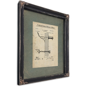 The Deering Beer Pump Patent a Victorian Apparatus for the Dispensation of Spirits — Ebony Framed Canvas Print | Bella Frye