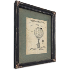 The Cartographers Meridian — Patent Globe of Goldthwaite 1888 — Ebony Framed Canvas Print | Bella Frye
