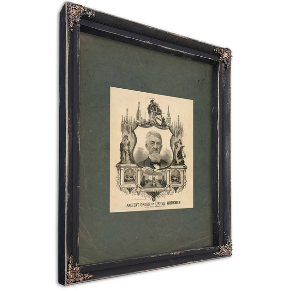 Ancient Order of United Workmen 1892 — Ebony Framed Canvas Print | Bella Frye