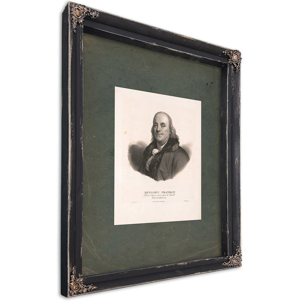Benjamin Franklin 1779 — Ebony Framed Canvas Print | Bella Frye
