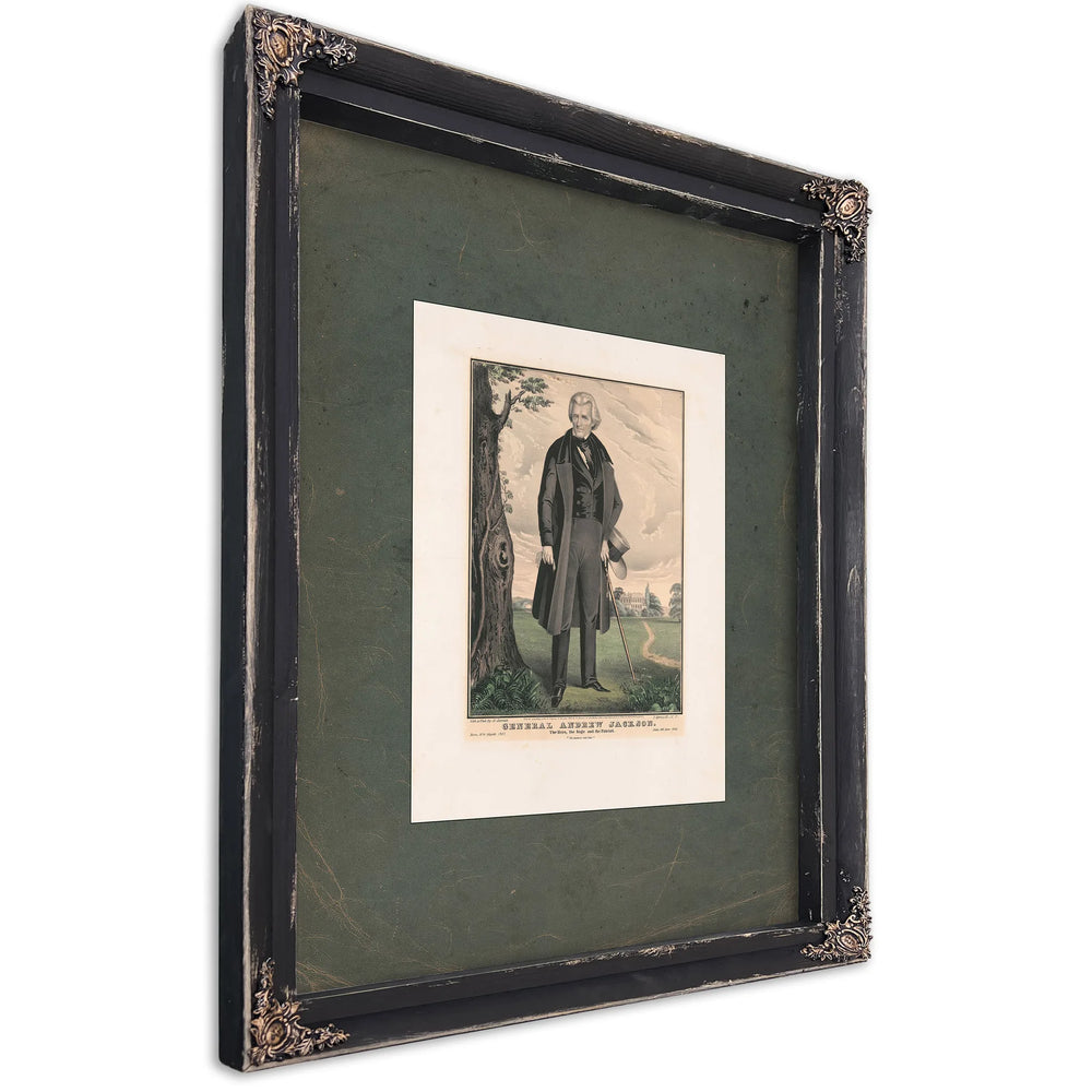 General Andrew Jackson_ the Hero the Sage and the Patriot 1845 — Ebony Framed Canvas Print | Bella Frye