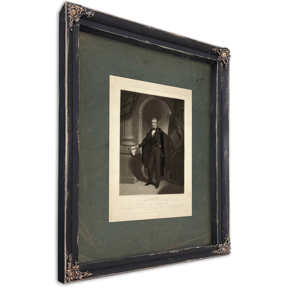 James Knox Polk President of the United States 1845 — Ebony Framed Canvas Print | Bella Frye