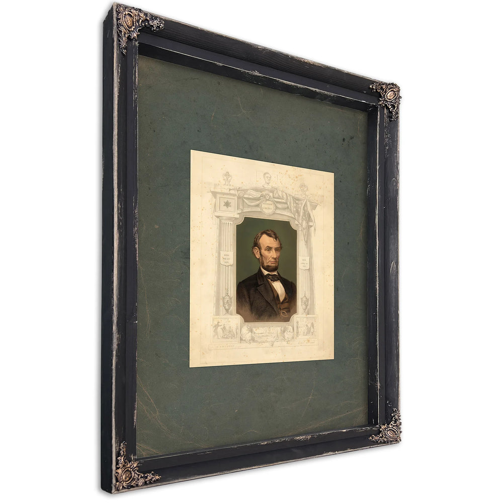 Abraham Lincoln Born on Feb 12th 189 Died April 15th 1865 Martyred April 14th 1865 1865 — Ebony Framed Canvas Print | Bella F