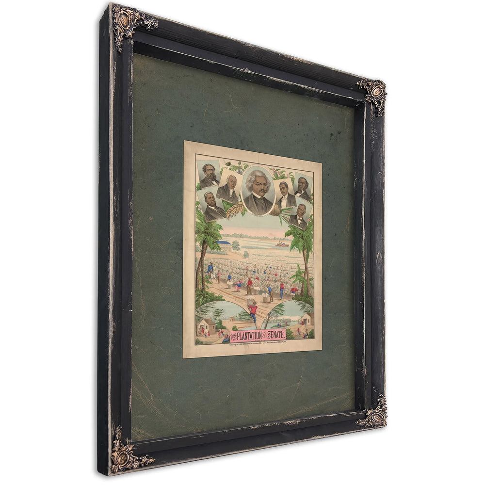 From the Plantation to the Senate 1883 — Ebony Framed Canvas Print | Bella Frye