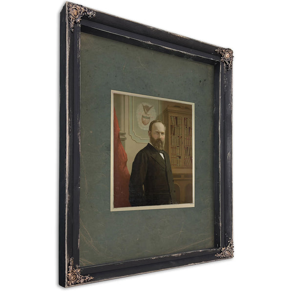 The Late President James a Garfield 1881 — Ebony Framed Canvas Print | Bella Frye