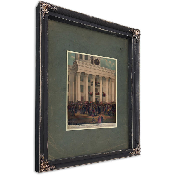 The Starting Point of the Great War Between the States 1878 — Ebony Framed Canvas Print | Bella Frye