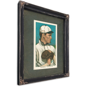 Walter Johnson Washington Nationals Baseball Card Portrait 7 — Ebony Framed Canvas Print | Bella Frye