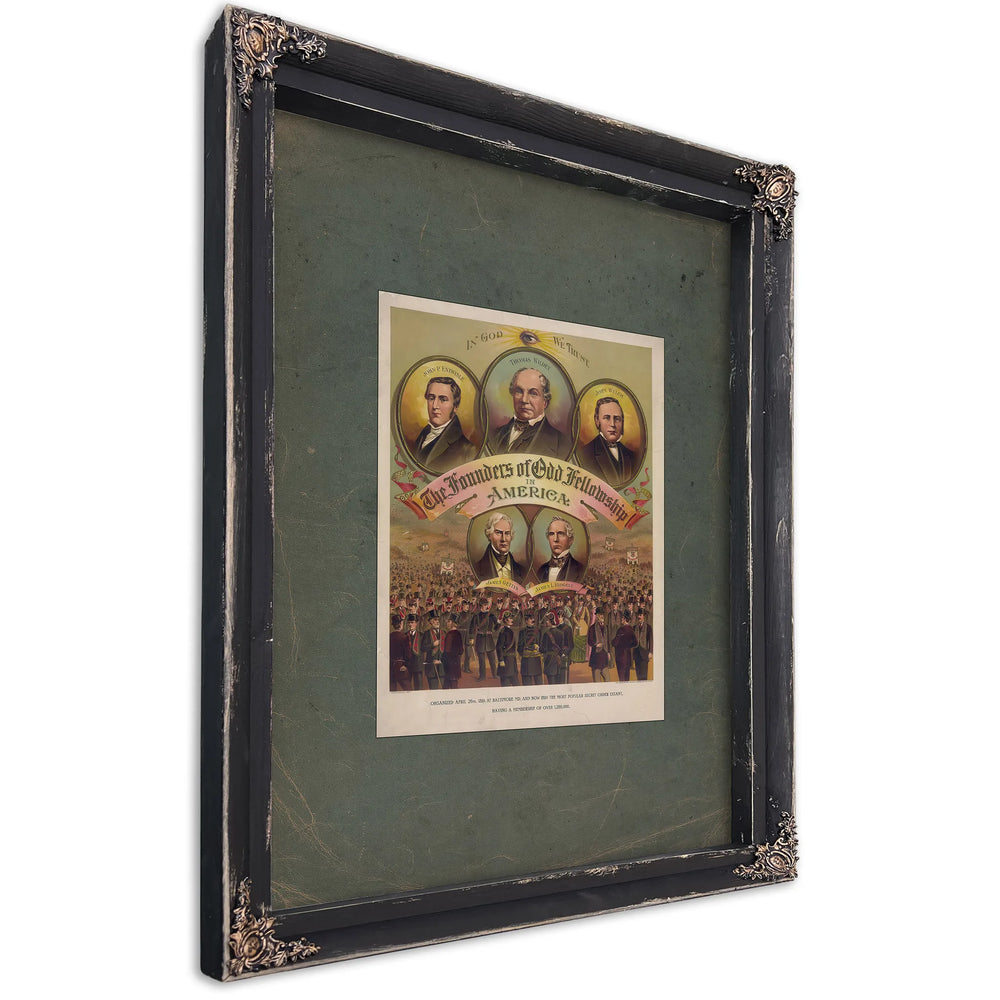 The Founders of Odd Fellowship in America 1891 — Ebony Framed Canvas Print | Bella Frye