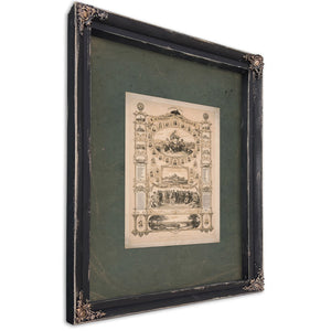 Centennial Jubilee Memorial Card 1876 — Ebony Framed Canvas Print | Bella Frye