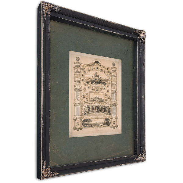 Centennial Jubilee Memorial Card 1876 — Ebony Framed Canvas Print | Bella Frye