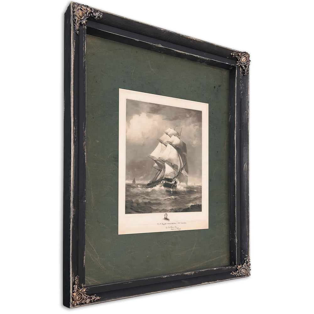 Ys Frigate Constitution Old Ironside 1896 — Ebony Framed Canvas Print | Bella Frye