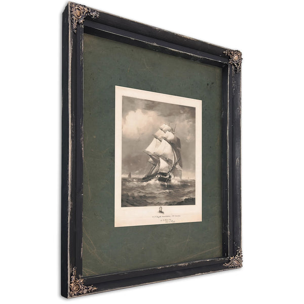 Ys Frigate Constitution Old Ironside 1896 — Ebony Framed Canvas Print | Bella Frye
