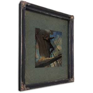 Lashed to the Shroudsfarragut Passing the Forts at Mobile in His Flagship Hartford 1864 187 — Ebony Framed Canvas Print | Bel