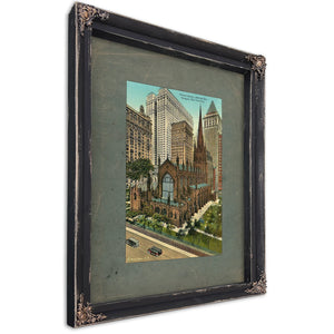 Gothic Spire Among Giants Trinity Church in the Shadow of Progress — Ebony Framed Canvas Print | Bella Frye