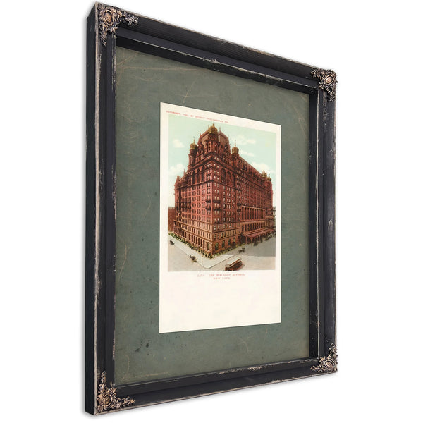 The Gilded Palace Where Astors Built Their Empire in Brick and Ambition — Ebony Framed Canvas Print | Bella Frye