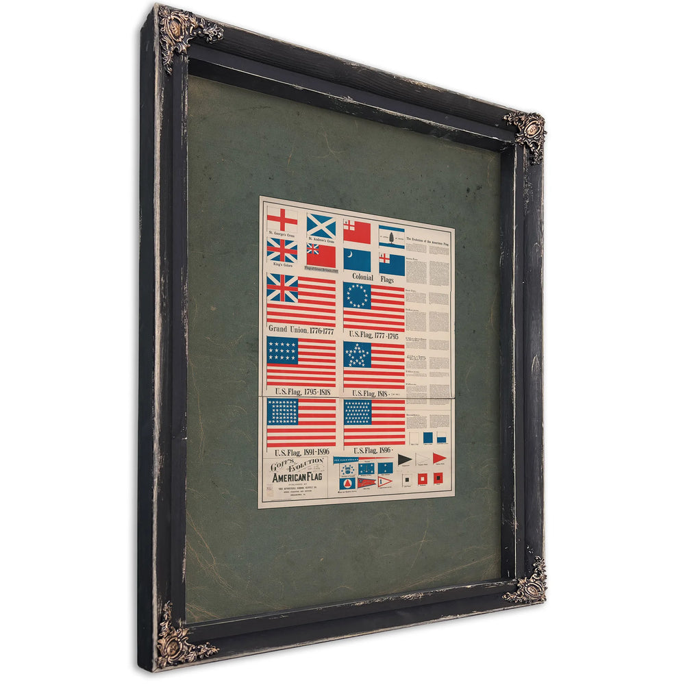 Goffs Evolution of the American Flag 197 — Ebony Framed Canvas Print | Bella Frye