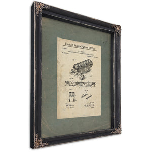 The Timby Aging Apparatus Patent Blueprint for Accelerated Spirits — Ebony Framed Canvas Print | Bella Frye