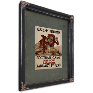 Usc Pittsburgh Rose Bowl Football Game Program January 1 193 — Ebony Framed Canvas Print | Bella Frye