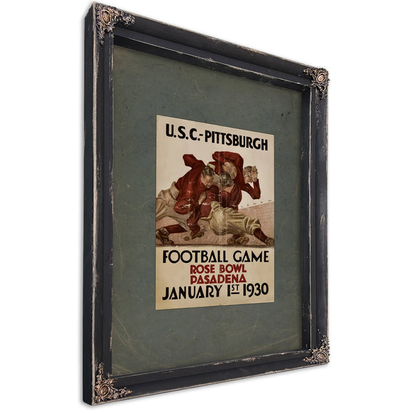 Usc Pittsburgh Rose Bowl Football Game Program January 1 193 — Ebony Framed Canvas Print | Bella Frye