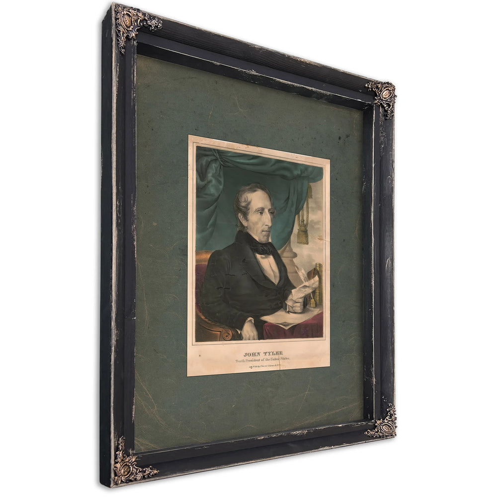John Tyler Tenth President of the United States 1835 1856 — Ebony Framed Canvas Print | Bella Frye