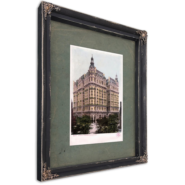 The Ansonia Gilded Age Monument to Manhattan Grandeur — Ebony Framed Canvas Print | Bella Frye